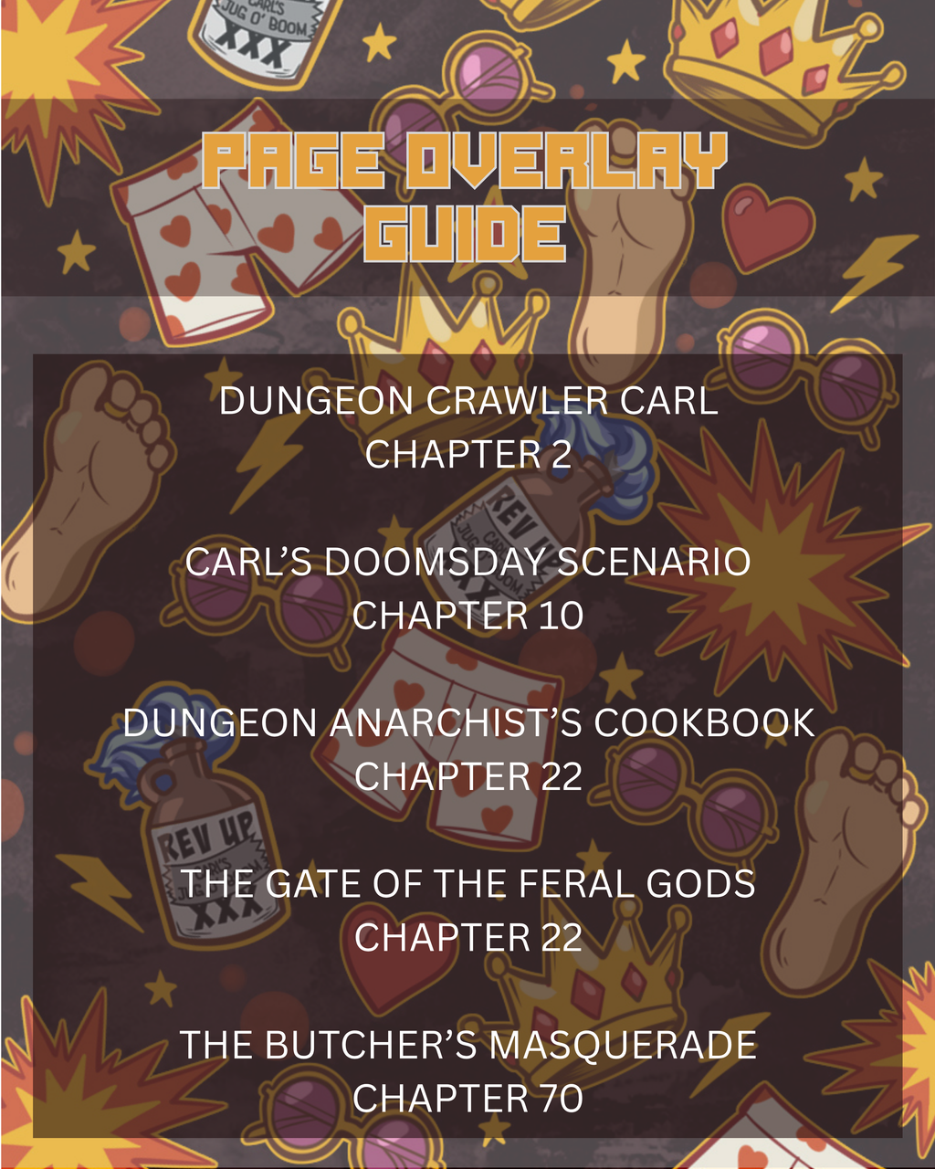 Dungeon Crawler Carl Page Overlays ft art by Duarduart